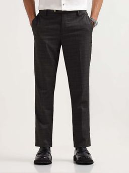 Arrow - Mens Checked Twill Trousers Brown