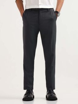 Arrow - Mens Textured Super Slim Fit Trousers Grey