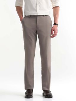 Arrow - Mens Regular Fit Dobby Trousers Brown