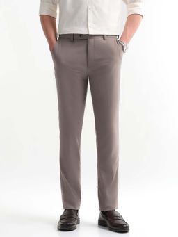 Arrow - Mens Super Slim Fit Dobby Trousers Brown