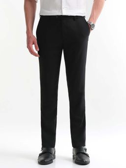 Arrow - Mens Super Slim Fit Dobby Trousers Black