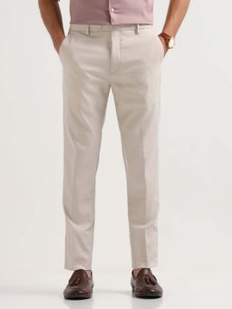 Arrow - Mens Textured Dobby Weave Trousers Beige