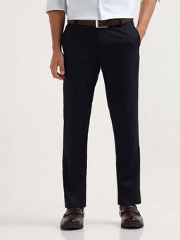 Arrow - Mens Mid Rise Regular Fit Trousers Blue