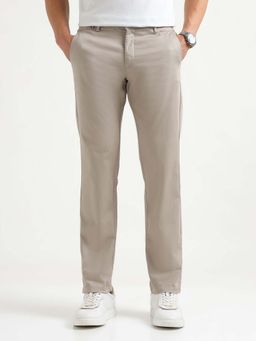 Arrow Sports - Sport Mens Textured Mid Rise Trousers Beige
