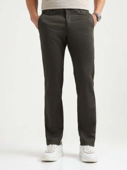Arrow Sports - Sport Mens Textured Mid Rise Trousers Brown