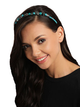 Anekaant - Turquoise & Multi Mosaic Metal Hair Band