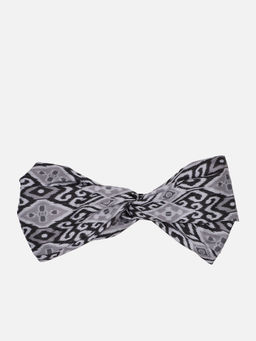 Aditi Wasan - Grey Printed Viscose Knot Design Headband
