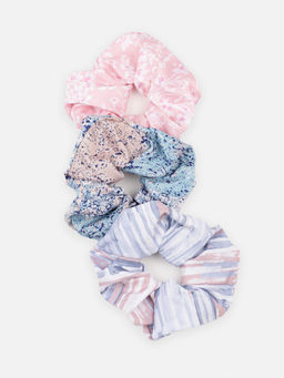 Aditi Wasan - Multi-Color Printed Viscose Scrunchies (Set of 3)