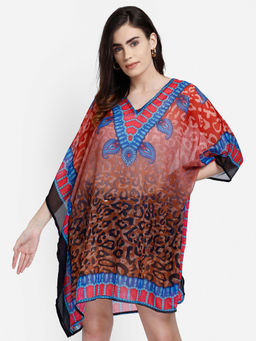 Aditi Wasan - Multi Color Printed Freesize Polyester Kaftan