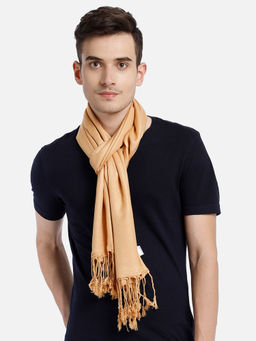 Aditi Wasan - Pashminetta Viscose Twill Solid Peach Men's Stole