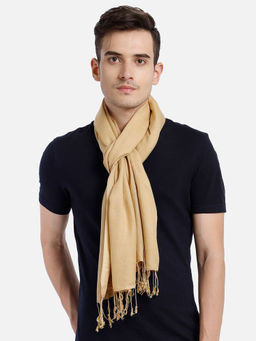Aditi Wasan - Viscose Solid Beige Men's Stole
