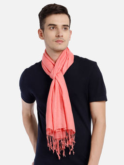Aditi Wasan - Viscose Solid Baby Pink Men's Stole