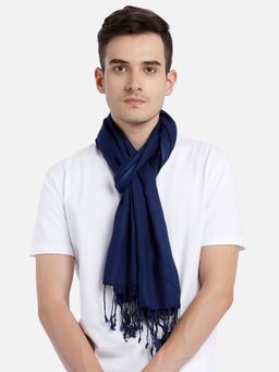 Aditi Wasan - Viscose Solid Navy Blue Men's Stole