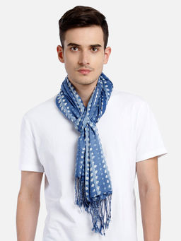Aditi Wasan - Viscose Printed Blue Men's Stole