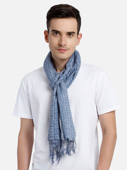 Aditi Wasan - Viscose Printed Blue Men's Stole