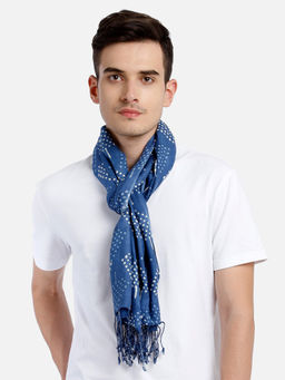 Aditi Wasan - Viscose Printed Blue Men's Stole