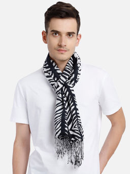 Aditi Wasan - White & Black zebra printed Men's Stole