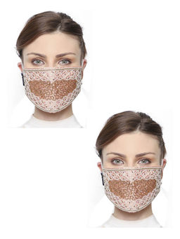 Anekaant - 3-Ply Art Silk Embellished Fabric Fashion Mask (Pack of 2)