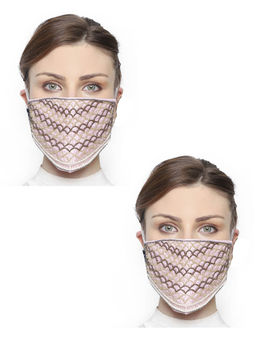 Anekaant - 3-Ply Art Silk Embellished Fabric Fashion Mask (Pack of 2)