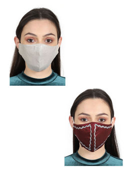 Anekaant - 3-Ply Multicolor Lurex Fabric Fashion Mask (Pack Of 2)