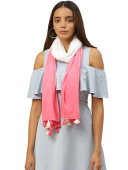 Anekaant - White & Blue Woven Jacquard Paisley Pure Wool Scarf