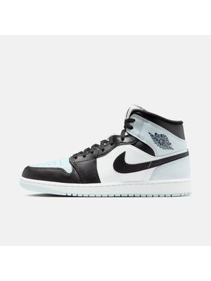 black and white jordan mid negras