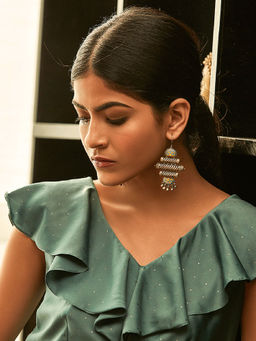 Shaya by CaratLane - Silver Antique Srasta Step Earrings