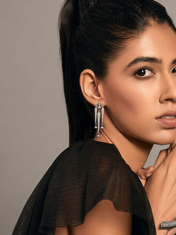 Shaya by CaratLane - Silver Antique Vishpala Sword Earrings