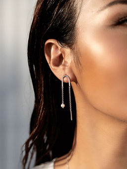 Shaya by CaratLane - Silver Slick Mode Earrings