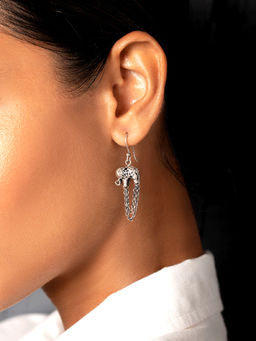 Shaya by CaratLane - Silver Antique March On Earrings