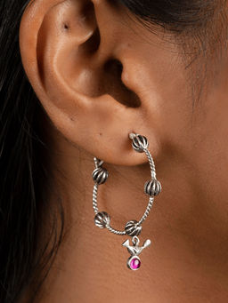 Shaya by CaratLane - Dhol Motif Sterling Silver Hoops