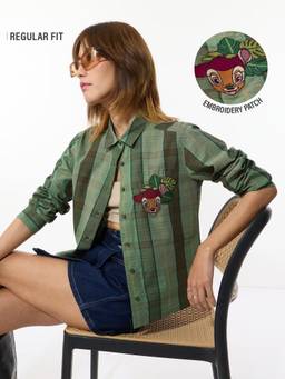 The Souled Store - Women Green Character Pure Cotton Shirt