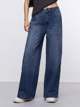The Souled Store - Women Blue Solid/Plain Pure Cotton Jeans