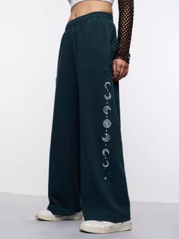 The Souled Store - Women Green Printed Pure Cotton Pant