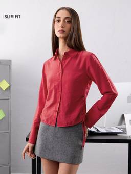 The Souled Store - Women Red Solid/Plain Viscose Shirt
