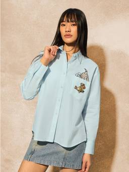 The Souled Store - Women Blue Character Pure Cotton Shirt