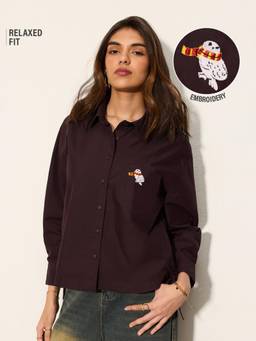 The Souled Store - Women Brown Character Cotton Blend Shirt