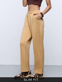 The Souled Store - Women Brown Solid/Plain Polyester Blend Pant