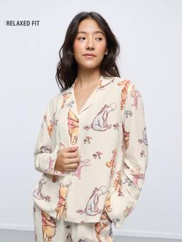The Souled Store - Women Cream Character Viscose Shirt