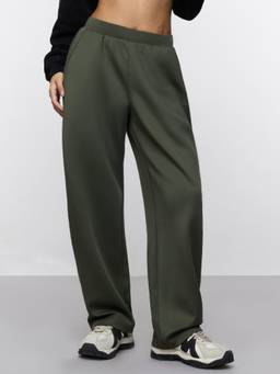 The Souled Store - Women Green Solid/Plain Polyester Blend Pant