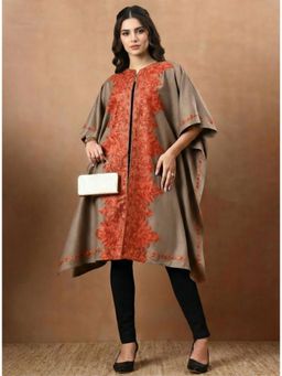 Zamour - Brown Embroidered Pheran Kaftan