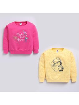 Nottie Planet - Loopknit Cotton Travel The World Print Sweatshirt Rani, Mustard (Pack of 2)