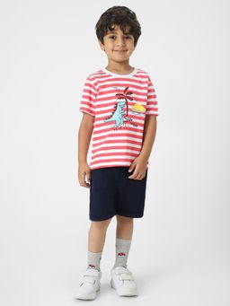 Nautinati - Boys Cotton Dino Printed T-Shirt and Denim Shorts (Set of 2)