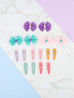 Ribbon Candy - Multi-Color Hair Clips with Rubber Bands for Girls (Pack of 16)