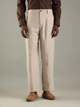 Tommy Hilfiger - Beige Solid/Plain Casual Trouser