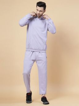 RIGO - Men Cotton Fleece Lilac Regular Fit Hoodie and Trackpant