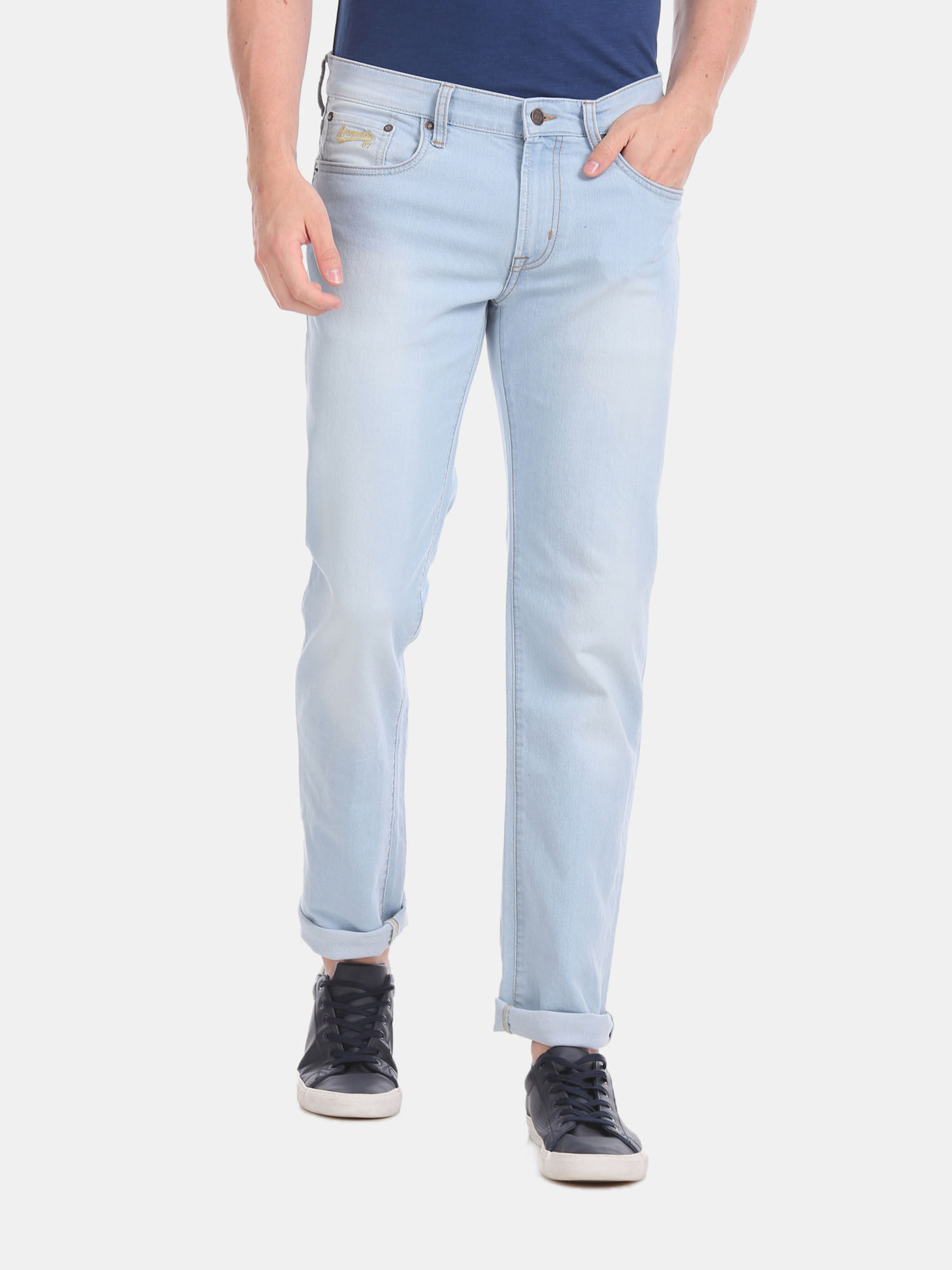 Buy Aeropostale Blue Slim Straight Fit 