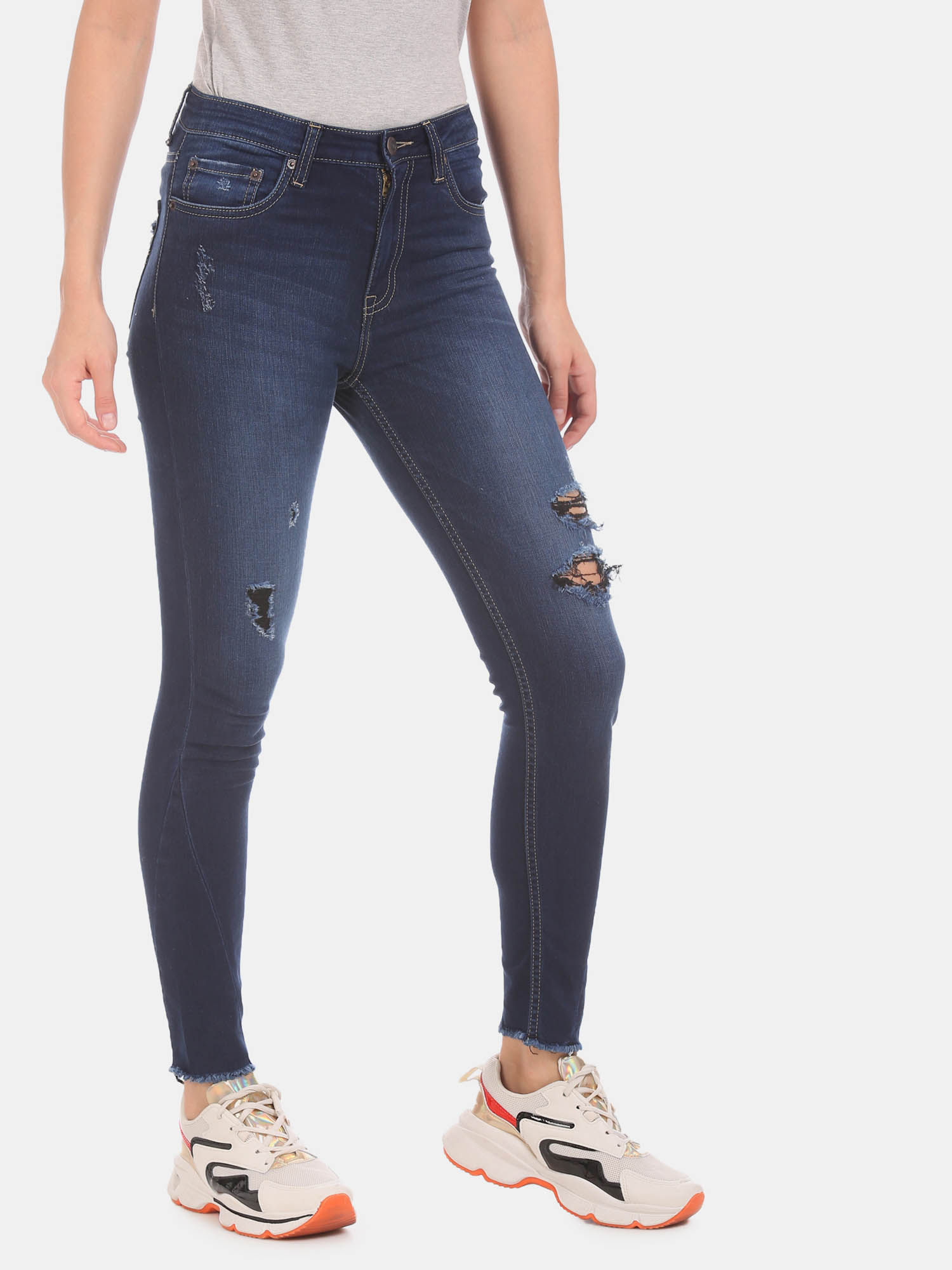 Buy Aeropostale Blue Solid Casual Jeans 