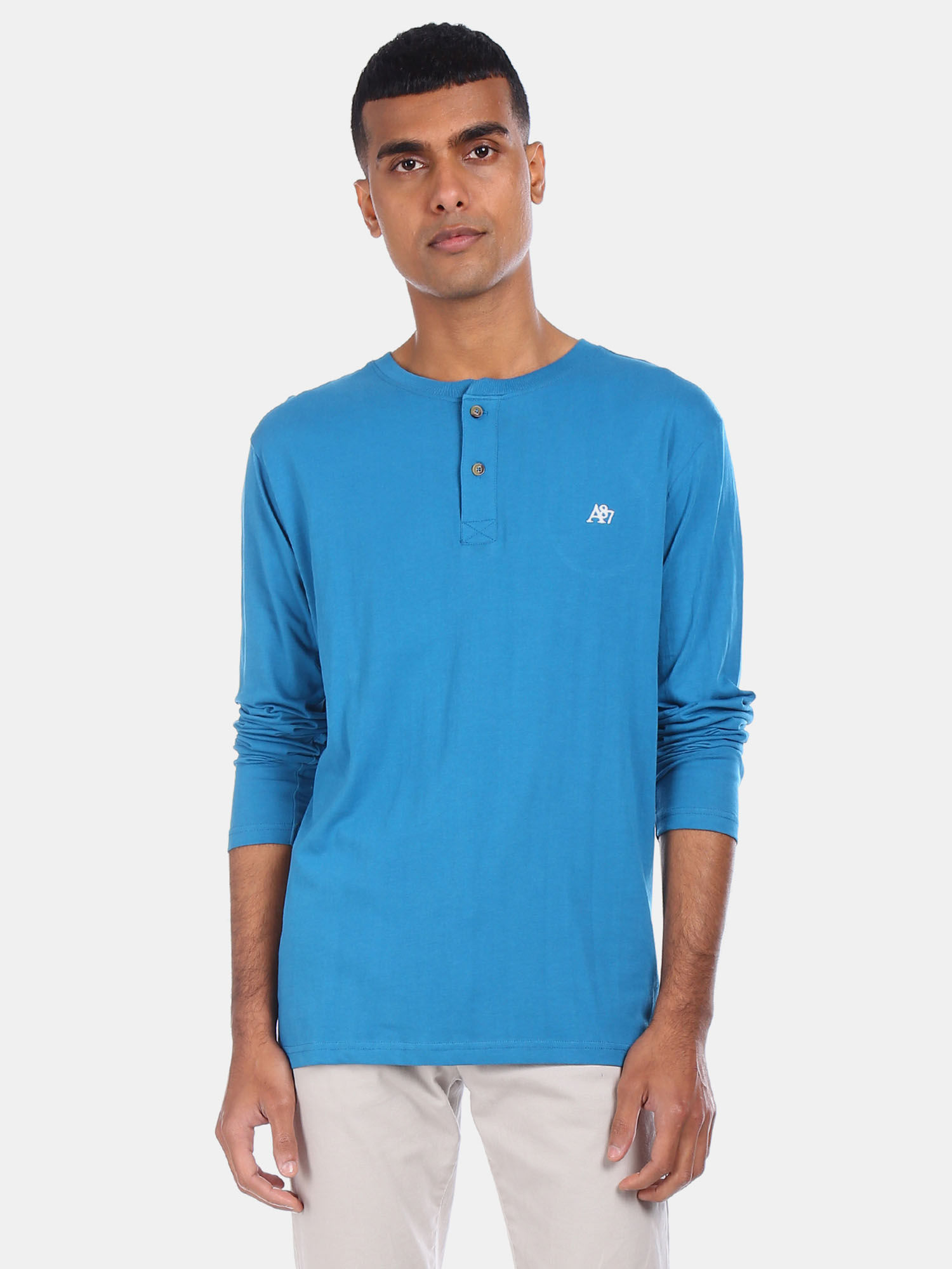Buy Aeropostale Blue Long Sleeve Cotton 