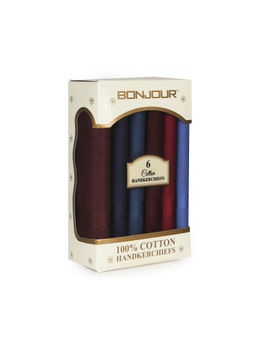 Bonjour - Multi-Color Solid Handkerchief (Pack of 6)